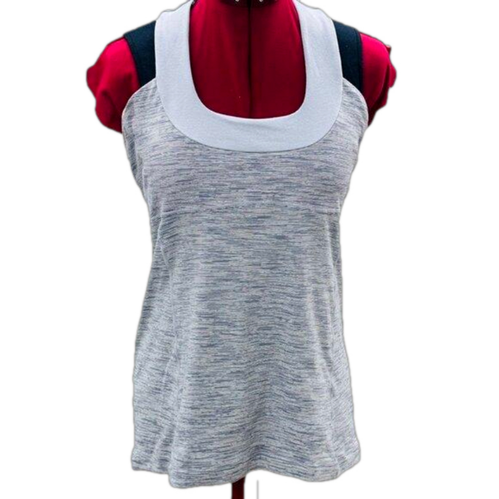 Lululemon Scoop Neck Tank Racerback Breathe Deeply Built In Bra Shelf Activewear
